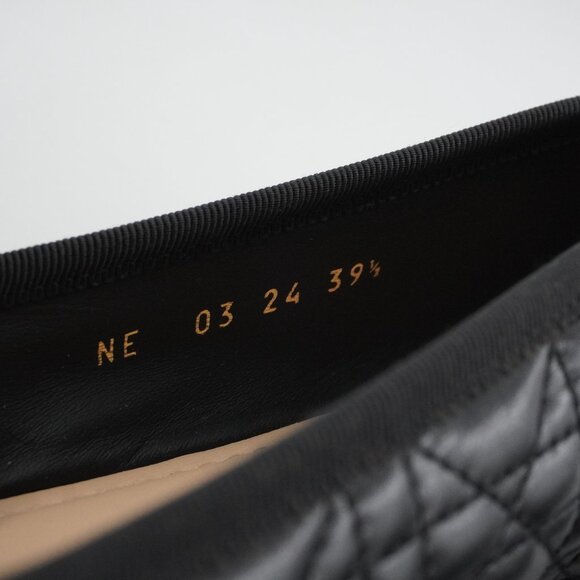 Dior Ballet Flats In Black Quilted Cannage Calfskin Leather - Size 39.5 NWD - Picture 5 of 16